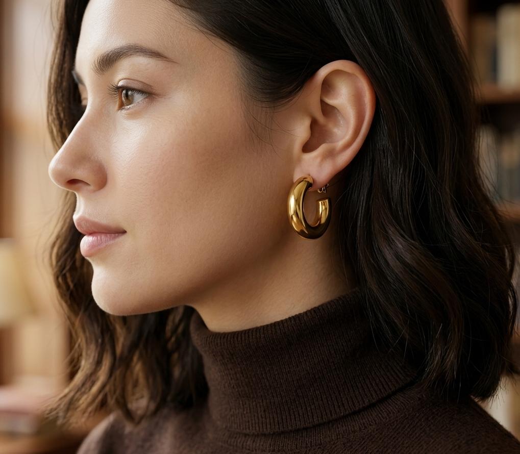 Classic Gold Colored Studs – Bold Everyday Statement